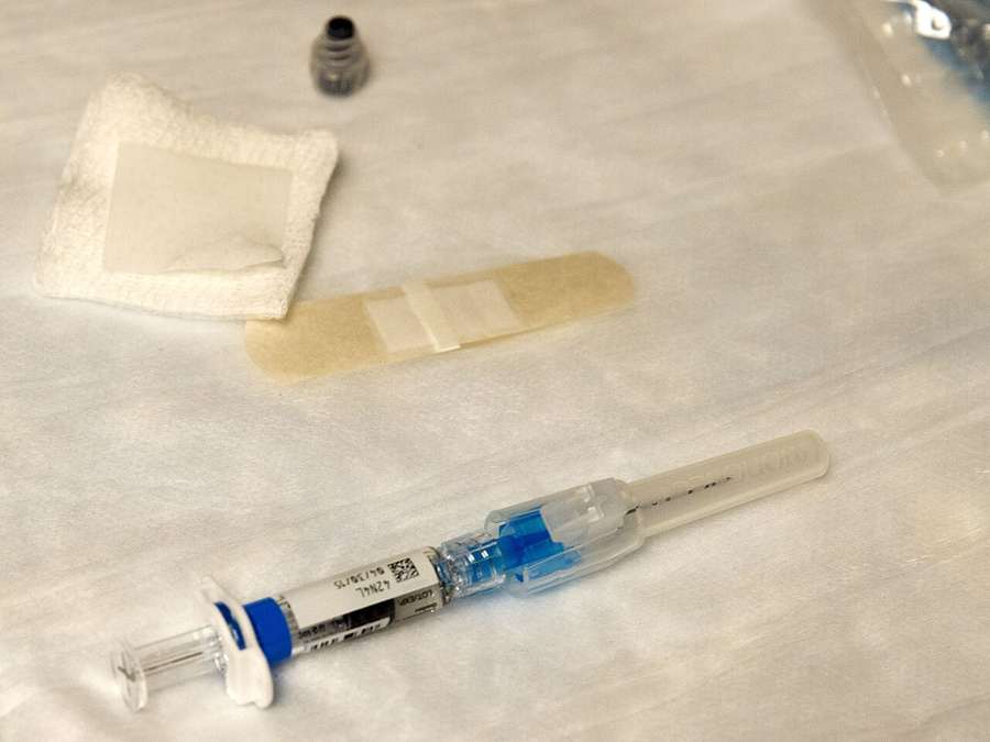 A flu vaccine being administered, US Navy photo