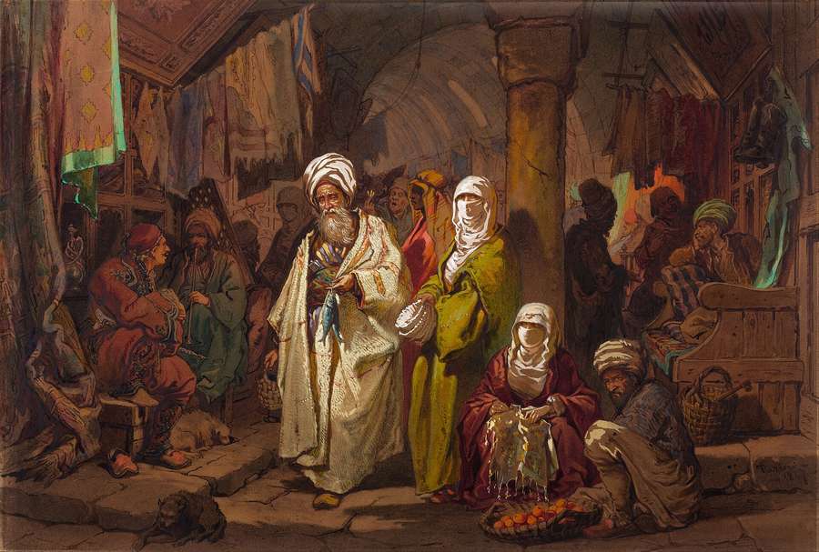 A bazaar scene by Amadeo Preziosi - Sunday trading is a much older debate than the 2018 law