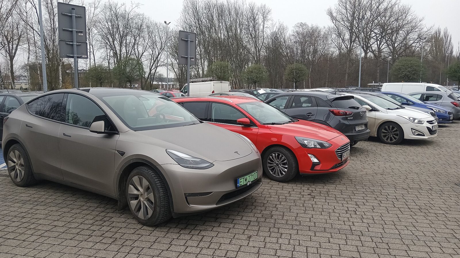 A Tesla with Polish licence plates