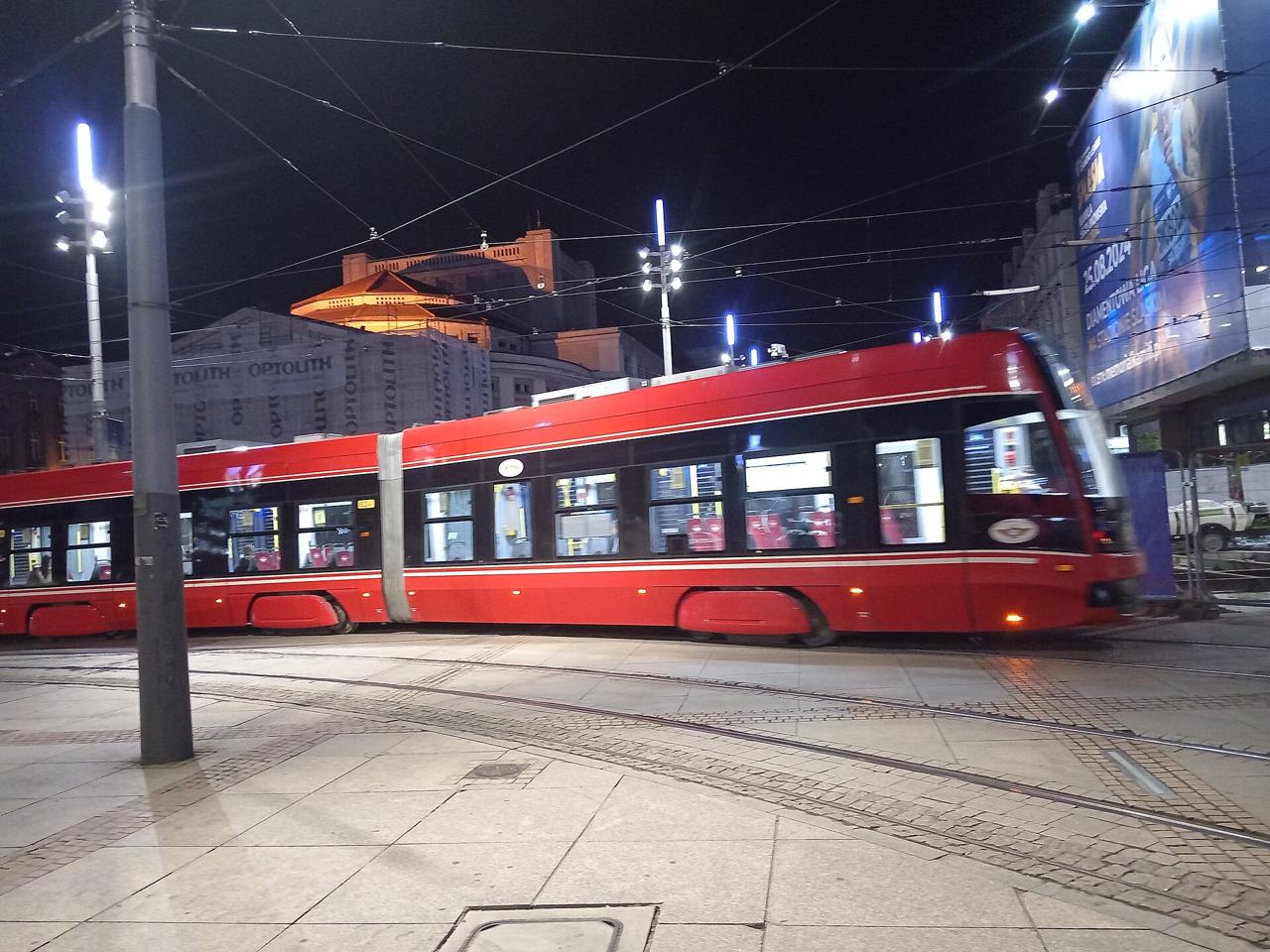 A tram on the streets of Katowice