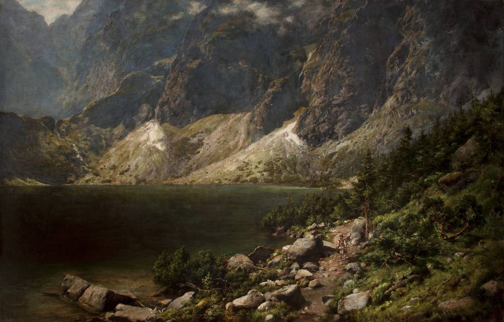 Morskie Oko lake, painting by Aleksander Mroczkowski, National Museum in Kraków